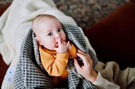 Toddler blanket Waffle Wool - Dark Grey