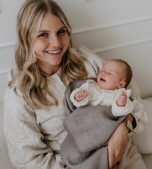 Beige - Merino wool baby blanket 70x90 cm