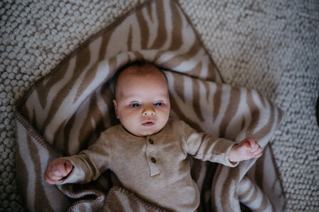 Baby blanket Wool - zebra - cream / beige