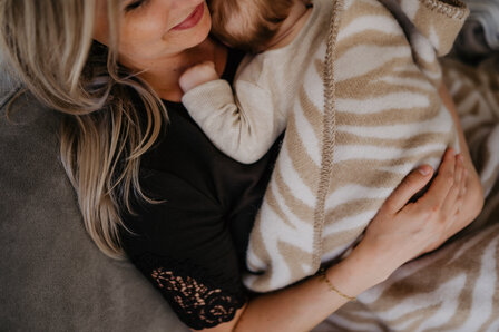 Baby blanket Wool - zebra - cream / beige