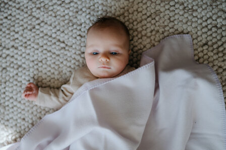 Lavender - Merino wool baby blanket 70x90 cm - woven