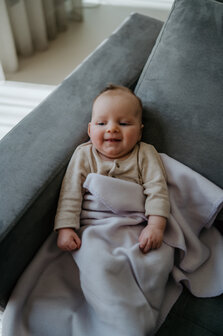Lavender - Merino wool baby blanket 70x90 cm - woven