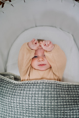 Toddler blanket Waffle Wool - Dark Grey