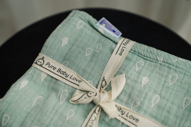 Swaddle XL - jade green - drops