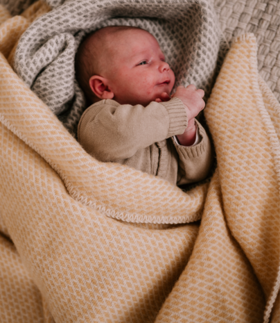 Baby blanket Wool - Yellow