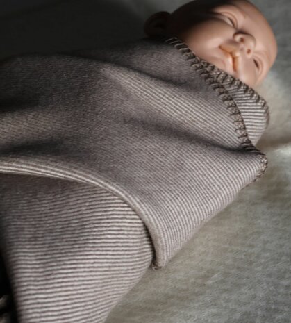 Beige - Merino wool baby blanket 70x90 cm