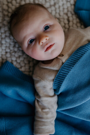 Baby blanket Cotton - Blue - 80x100 cm