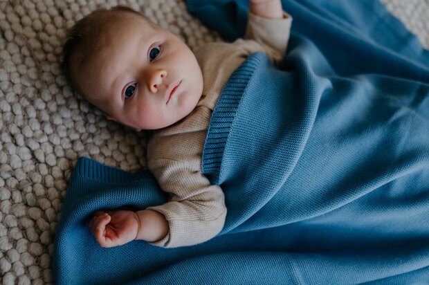 Baby blanket Cotton - Blue - 80x100 cm