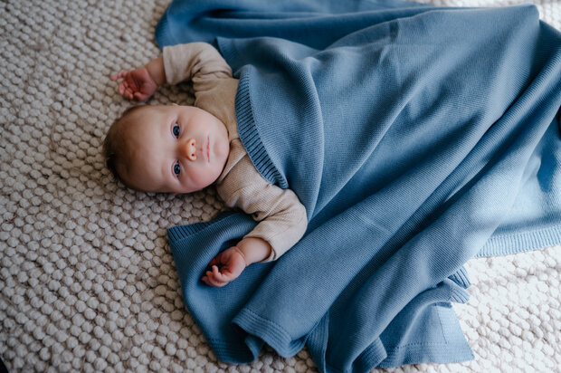 Baby blanket Cotton - Blue - 80x100 cm
