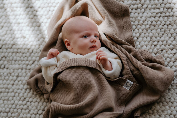 Baby blanket Cotton - Brown - 80x100 cm