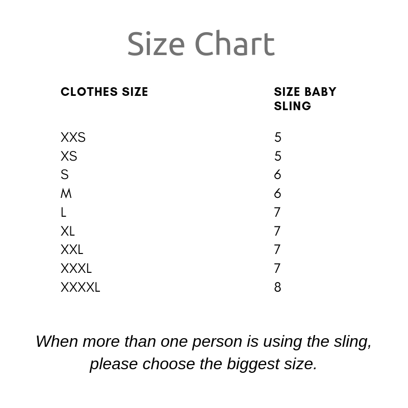 Purebaby Size Chart