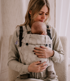 Click & Go Toddler carrier - 100% natural - leaves - linnen/cotton