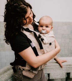 Click & Go Baby carrier- 100% natural - zebra - linen/cotton