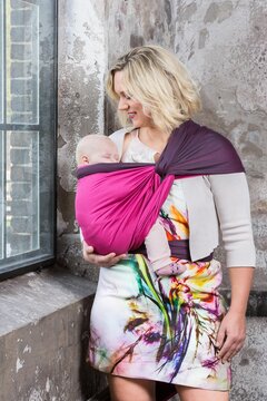 Woven sling fuchsia - dark grey - size 6