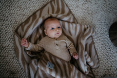 Toddler blanket Wool - Zebra - cream & beige