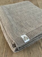 Beige - Merino wool baby blanket 80x100 cm - knitted