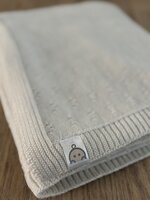 Cream - Merino wool baby blanket 80x100 cm - knitted