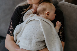Cream - Merino wool baby blanket 80x100 cm - knitted