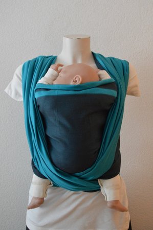 Baby Sling Dark Grey/Turquoise Double