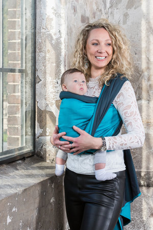 Baby Sling Dark Grey/Turquoise Double
