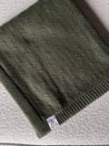 Olive - Merino wool crib and swaddle blanket 80x100 cm - Pure Baby Love