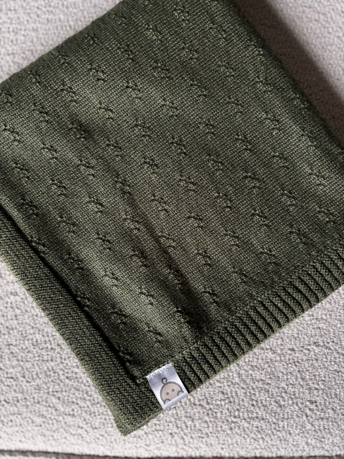 Olive - Merino wool crib and swaddle blanket 80x100 cm - Pure Baby Love