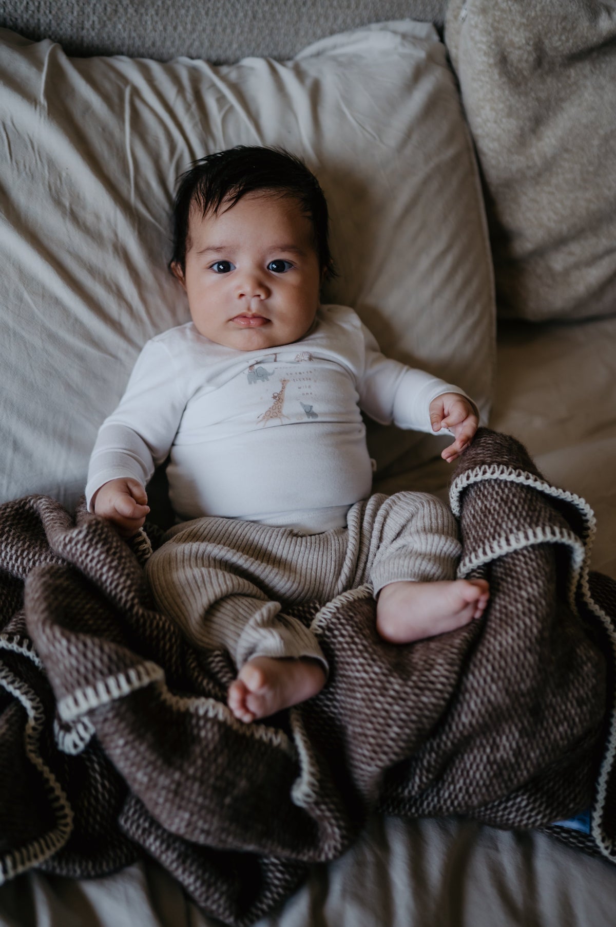 Baby wollen deken bruin