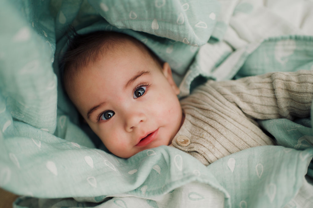 Muslin cloth - Jade green drops - Pure Baby Love