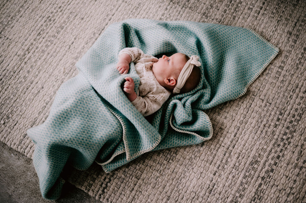 ledikantdeken wol mint